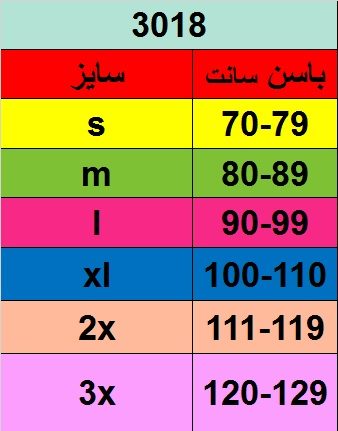 جدول تعیین سایز گن آرتان 3018